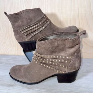Jessica Simpson Clauds Mink Split Suede Studded Ankle Boots Women's 10 M